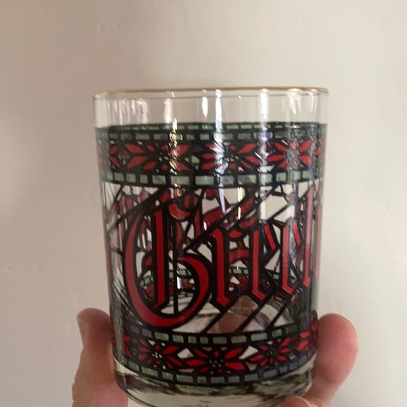 🎄🥃 Houze Dining | 4pc. Set Season’s Greetings Stained Drink Glasses 🧊🎄 - Picture 3 of 5